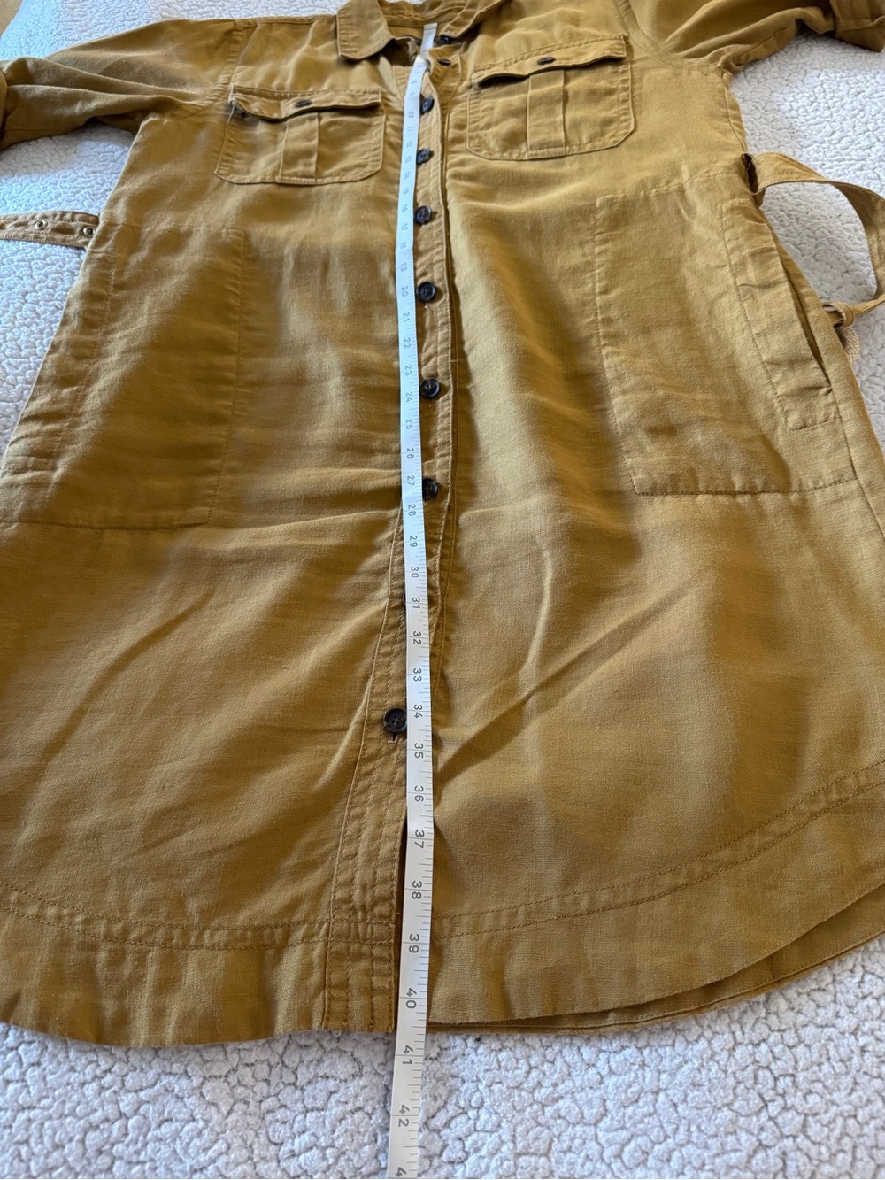 Banana Republic Safari Belted Linen Shirt Dress Size L - Picture 9 of 11